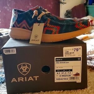 NWT Ariat Men's Hilo Stretch Lace Men's Aztec 8.5 Unisex Cowgirl Cowboy Slip-ons